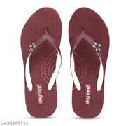 Bizwiz Black Maroon Light Weight Extra Soft Ortho Doctor Solid Slippers Flipflop for Women Girls Combo of 2