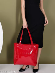 Carrylux Elegance Glossy Shimmer Synthetic Leather Oversized Tote Bag For Womens