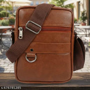 DAFOLIO Stylish PU Synthetic Leather Men's Sling Bag Cross Body Travel Office Business messenger