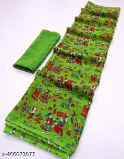 Georgette Printed Saree (Lace Border)