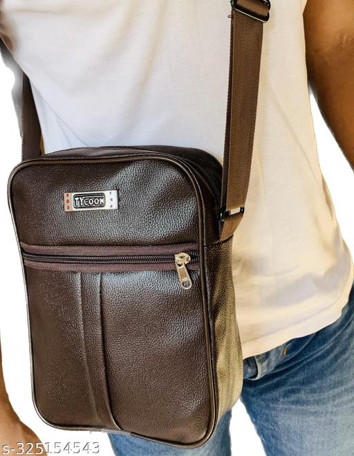 Brown Men Sling Bag for Office Boy Messenger Bag