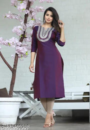 Straight Embroidered Kurta For Women And Girls