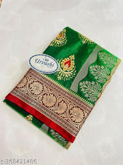 Trendy Banarasi Satin Saree with Embroidery