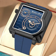 Dual Time Date Display Radium Dial  Magnetic Belt Analog Watch For Men_B31k