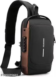Waterproof Polyester Slim Unisex Crossbody Sling Bag Chest Backpack Men's Shoulder Bag, Leisure Travel Handbag, Hard Shell Anti-Theft Chest Bag(1pc).