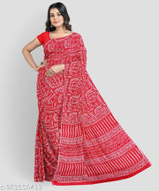 Jaipuri Hand Block Printed Soft Cotton Mulmul Saree ,latest cotton mulmul saree,Sanganeri Cotton Malmal Saree, Bagru Cotton Saree, Batic / Batik Print Cotton saree In Super Fine 92*80 Fabric Quality With Attached Blouse Piece for Woman