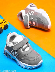 KATS Boys Velcro Closure Sneakers Grey (2 Years to 5 Years)