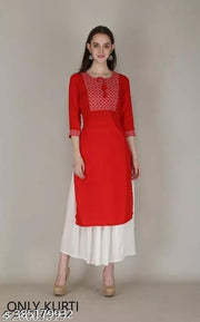 rayon kurti embroidered