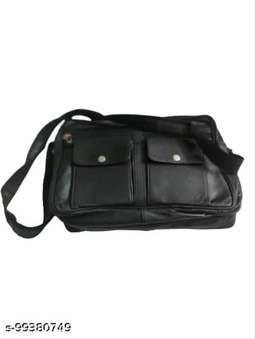 Trendy Pure Leather Sling for Men and Women with 4 Zipper Pockets (Elegant and Unisex)