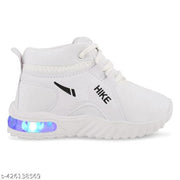 Trenszio Kids  Led Shoes, Casual Led Velcro Shoes, Light weight Shoes, Outdoor Indoor Shoes, Casual Shoes for Little Tiny Kid Baby Boy Girl Shoes T61White