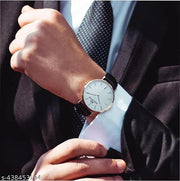 Professional Type Black Dial leather belt analog watch for women