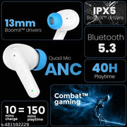 Wave/M10/M19/T12/ULTRABUDS/EARPODS TWS Bluetooth Earbuds Wireless Bluetooth 5.1 Stereo IPX7 Waterproof bluetooth Headset wireless earbuds ANC Earbuds which comes with 12 hour Battery Backup