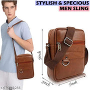 DAFOLIO Stylish PU Synthetic Leather Men's Sling Bag Cross Body Travel Office Business messenger