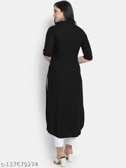 Women's Solid Rayon Kurtis