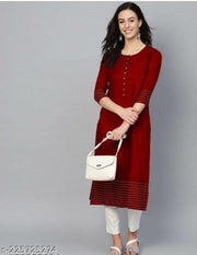 Amazing CN Latest Fashion Women's Solid Printed Round Pleated Flared Kurti