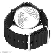 1531-black cross strap  analog watch for men and boys