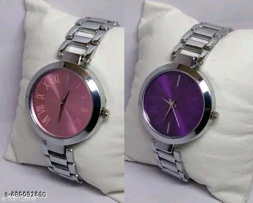 Classic Silver Round Dial Women's Watch
