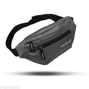 NABAAT SwiftPack Waist Bag for Men and Women, Chest Fanny Pack, Belt Bum Bag for Running, Hiking, Small Travel Bag, Sports Sling Money Pouch for Women with Key Holder, Radium logo and Adjustable Belt (Grey)