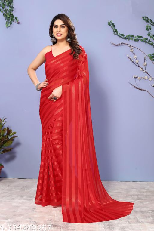 Festive Wear Satin Saree without Blouse Piece