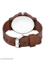 Branded Analog Dial Pu Belt Unisex Boy's & Men's Watch