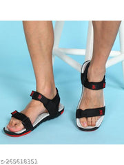 Paragon Blot Black & Red Sandals for Men