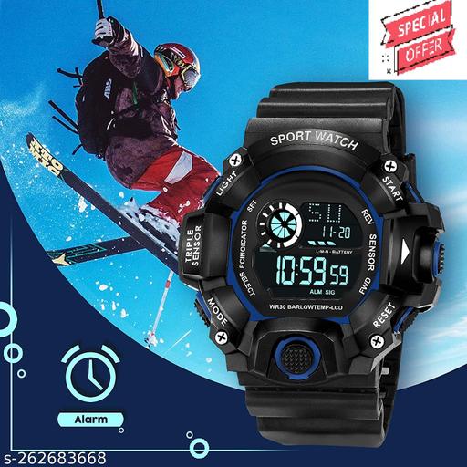 Royal look Digital Watch Shockproof Multi-Functional Automatic Black Color Strap Waterproof Digital Sports Watch for Men's Kids Watch for Boys Watch for Men Pack of 1 Watch Water Resistance Digital Watch