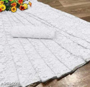 Brasso Net White Saree With Blouse