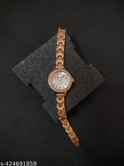 SJE Premium mini Analog watch for ladies stone design rose gold