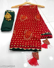 BANDHANI SAREE, BANDHEJ SAREE, CHUNRI SAREE, RED SAREE, MATAJI SAREE, SAREE, SAREES FOR WOMEN, SAREES UNDER 400