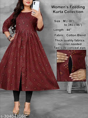 Maternity feeding cotton anarkali Printed kurta
