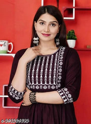 New Embroidery Gaithering Anarkali kurta
