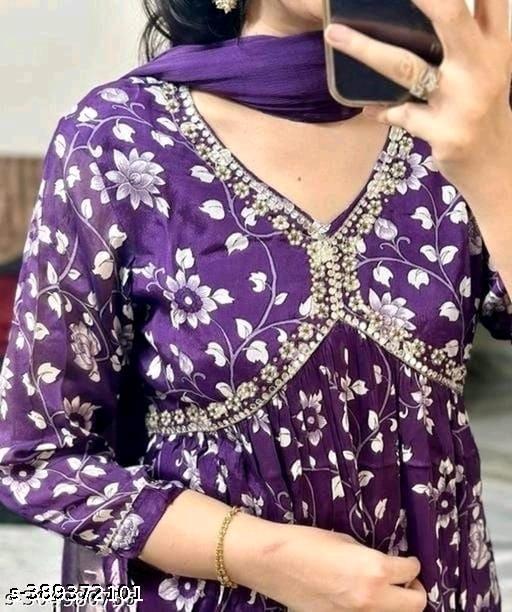 Aliya Purple Alia cut Kurti