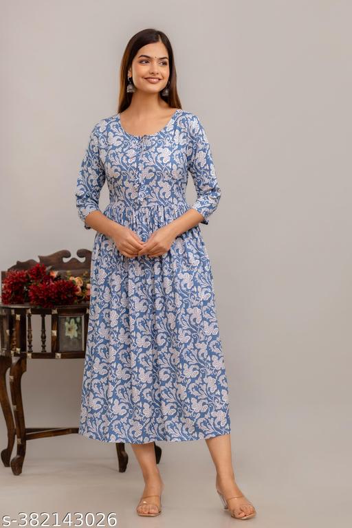 Trendy Rayon Floral Printed Anarkali Kurti/Kurta