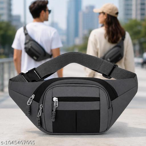 Water Resistant Waist Bag for Men & Women | Multi Pocket Crossbody Sling Bag | Adjustable Travel Belt Pouch