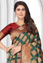 jacquard patola saree with brocade blouse