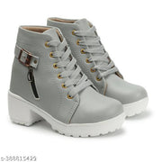 Meesho New Trendy Stylish Girl's Comfortable ,Lightweight, Fashionble ,Now Look ,Outdoor ,Ankle Length ,High heel, Walking, Chunky Boot ,Shoe For Women /Girl's/Ladies Boots For Women/Girl's Boots For Women.