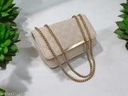 Sling bag | Women's Pu Formal Casual Stylish Shoulder Crossbody Sling Handbag With Double-handle Non-Detachable strap For Women & Girl (Cream)