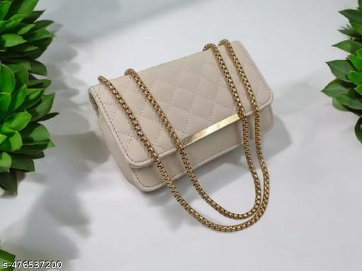 Sling bag | Women's Pu Formal Casual Stylish Shoulder Crossbody Sling Handbag With Double-handle Non-Detachable strap For Women & Girl (Cream)