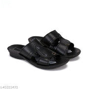 Black Solid  Flip Flops, Slippers, Sandals For Men