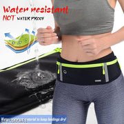 Running Waist Belt for Women & Men Sweat Rainproof Phone Holder with Adjustable Strap & 3 Pockets Headphone Hole WaistBag for Phone-Sports, Yoga, Workout & Outdoor Activities (3 Pocket Black)