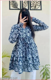 GL-New Stylish Indigo Blue V-Neck Top
