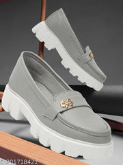 COYO WALK women buckle moccasins synthetic matte loafers | Stylish Slip-on Loafers for Women | Durable & Flexible Moccasins with Gold Embellishment | Ideal for Everyday Wear & Partywear | Fashionable Footwear for Women & Girls