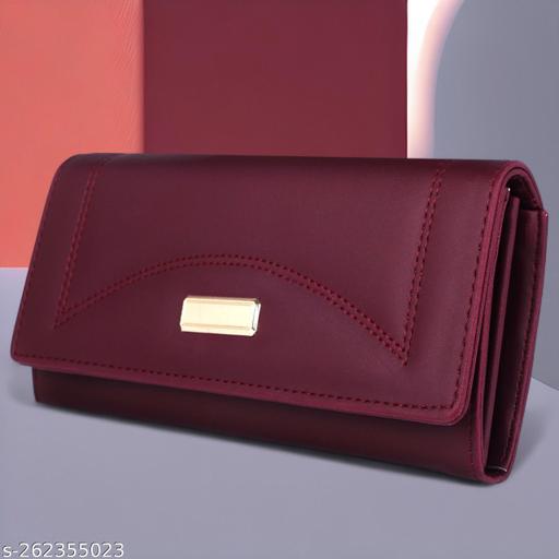 MR. RAAQ Creation Women's Peach Hand Clutch Wallet Purse With Phone Pockets And 4 Separate Card Slots