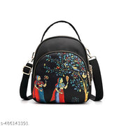 SYGA Women's Mini Backpack - Multi-Purpose Shoulder Bag  with Under The Tree Pattern (Black)