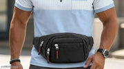 Lightweight Unisex Black Crossbody Bag with Adjustable Strap