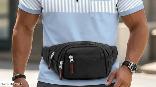 Lightweight Unisex Black Crossbody Bag with Adjustable Strap