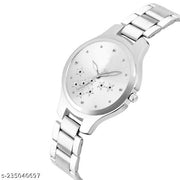 HRV Silver Star Dial Metal Silver Belt Girls watch