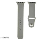 42/44/45 mm Soft Silicon Strap Compatible with Series 7 / 6/5/4/3/2/1/SE belt Smart Watch Strap(Grey, White)