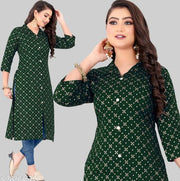 Cotton Kurti for women Gold Foil Print