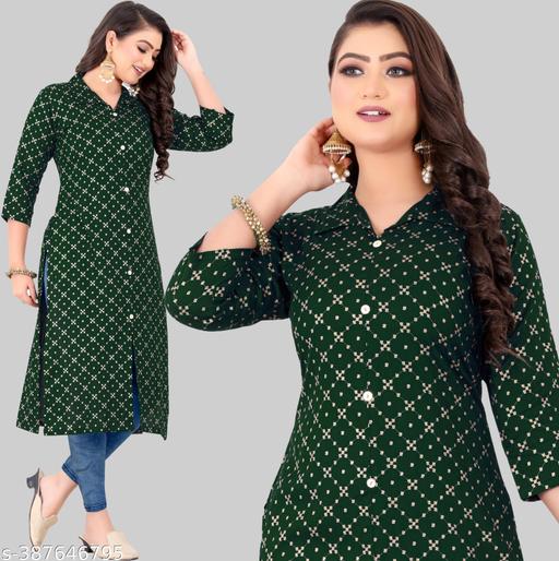 Cotton Kurti for women Gold Foil Print